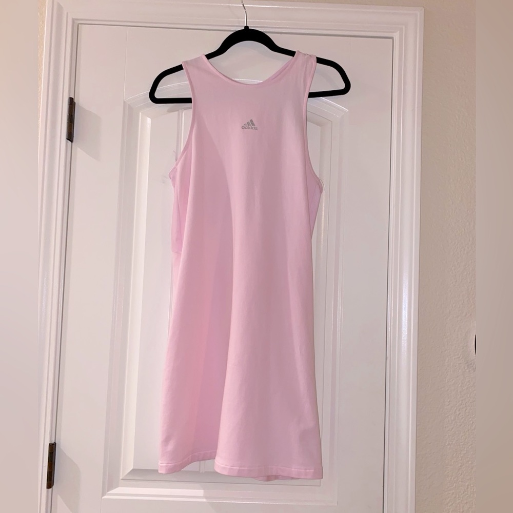 Women’s adidas X Zoe Saldana Collection tank dress. Light pink size Medium.